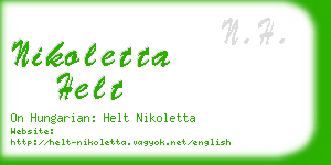 nikoletta helt business card